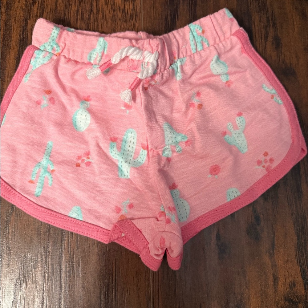 Garanimals Pink and Green Athletic Shorts with Elastic Waistband